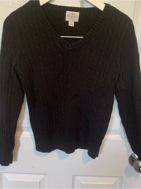 St. John's Bay Black Rib Knit Pullover